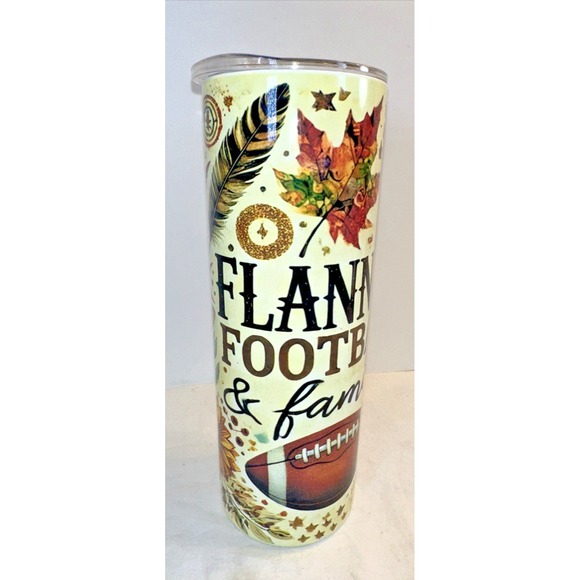 Other - Fall  Rustic Flannels Football 20oz Skinny Tumbler Travel Cup Insulated NWOT